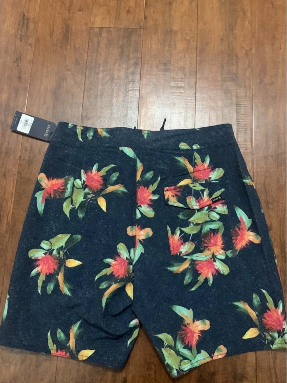 ROARK Floral Swim Trunks 40 inch Red & Green Tropical Print board short